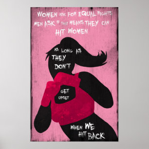 Lutando para trás o poster feminista