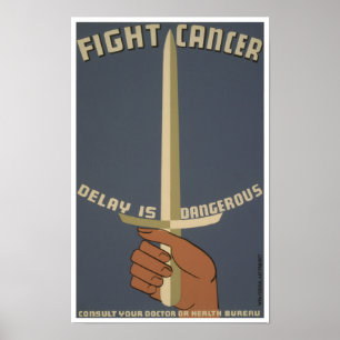 Lutar contra o Poster WPA da Vintage do Cancer