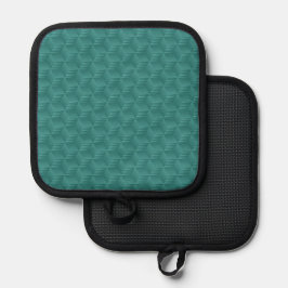 Luvas de cozinha estofadas em azul-verde com acaba