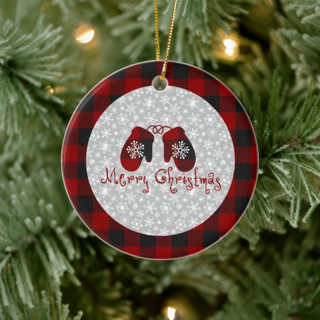 Luvas de Natal alegre Ornamento de Cerâmica (Árvore)