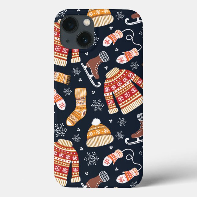 Luvas de Suéter de Natal Padrão de Patinação no Ge (Verso)
