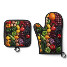 Luvas e Suporte para Panela de Frutas e Legumes Co