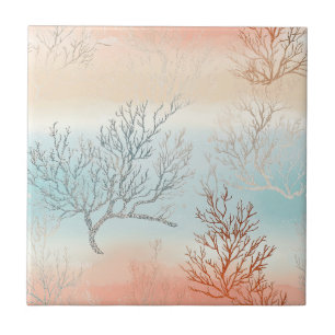 Lux Aquarela Costeira Coral & Ondas do Oceano (1)