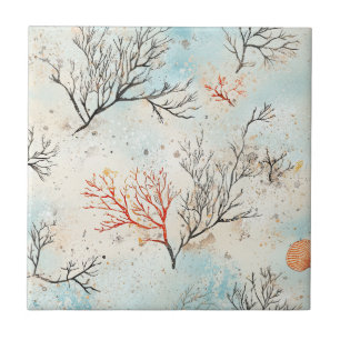 Lux Aquarela Costeira Coral & Ondas do Oceano (4)