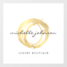 Luxe Círculo Pintado em Ouro Falso Designer Logo