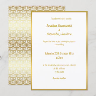 LUXE DELICAR DOURADO CONVITE DE CASAMENTO LACE TIA