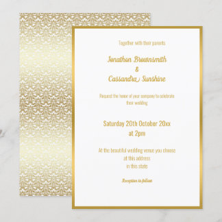 LUXE DELICAR O CONVITE DOURADO DE LACE WEDDING
