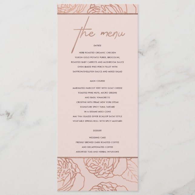 LUXE ELEGANTE PINCO BRANCO ROSE DOURADO MENU FLORO (Frente)
