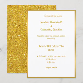 LUXE GLITTER TRIMMED WEDDING CONVITE