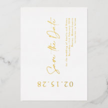 Luxe Real Gold Foil Elegante Salve a Folha de Data