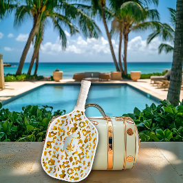 Luxe Safari Chic Impressão Leopardo Dourado