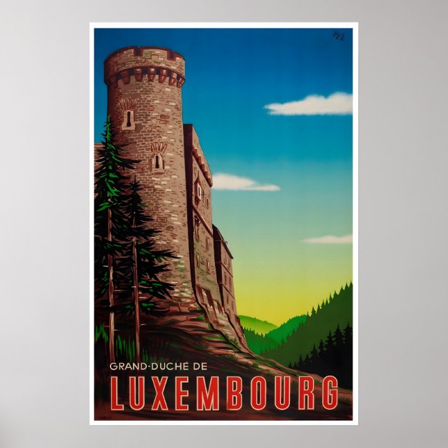 Luxembourg Print Europe Travel Poster Art (Frente)