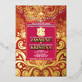 LuxGlitter Red Dourado Hindu Ganesha Indiano
