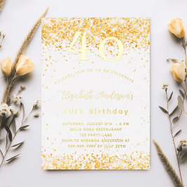 luxo aniversário de 40 anos branco de ouro