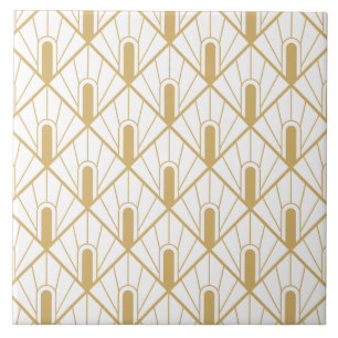 Luxo Art Deco Dourado e Branco