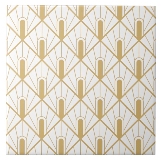 Luxo Art Deco Dourado e Branco (Frente)