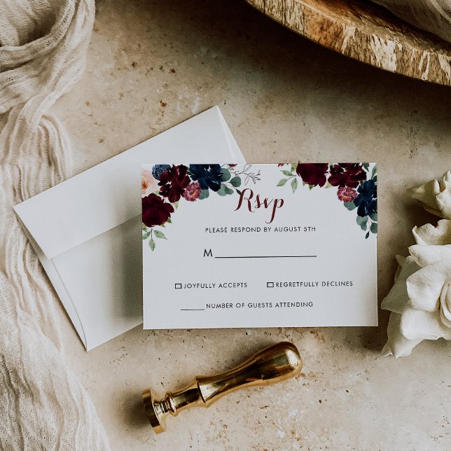 Luxo Boho Floral Colorido RSVP (Criador carregado)