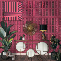 Luxo Bold Fuchsia Preto Chevron Listra