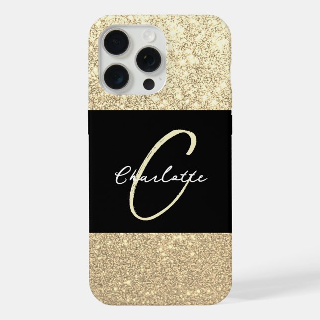 Luxo Brilho Dourado Glitter Nome (Verso)
