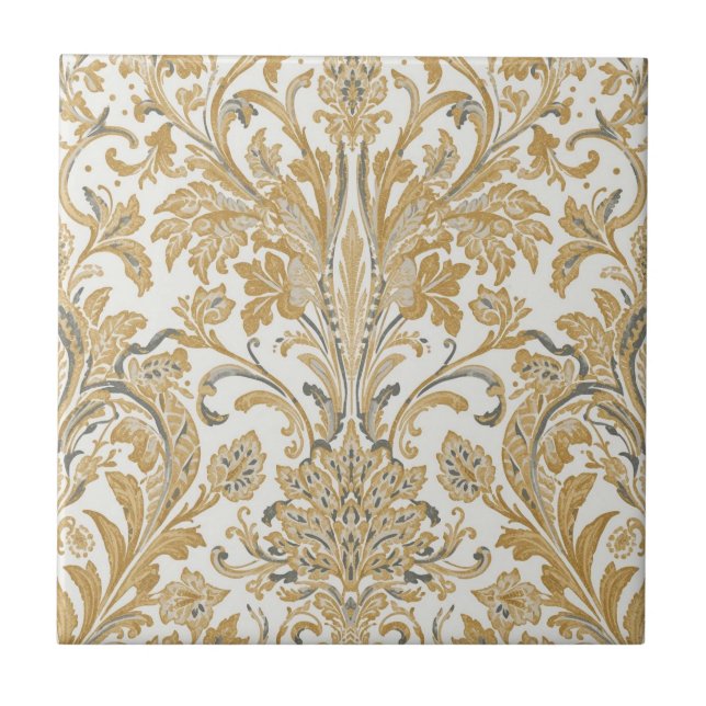 Luxo, Clássico, Elegante, Padrão Bege Dourado (Frente)