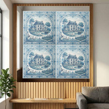Luxo de Cottage Francês com Moldura Floral Quarto 
