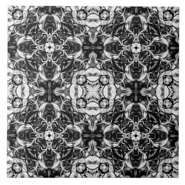 Luxo, elegante, ornamental, preto e branco (Frente)