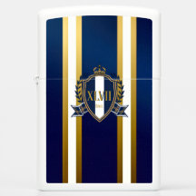 Luxo em Azul Real e Monograma Branco