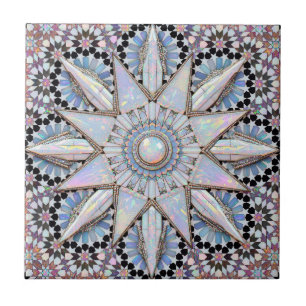 Luxo estrela marroquina Zellij de cristal opala br