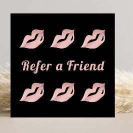 Luxo Glamour Rosa Dourada nos Lábios & Cartão de I