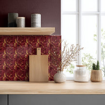 Luxo Moderno Elegante Mármore Dourado Borgonha