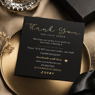 Luxo Obrigado Elegante Preto e Dourado