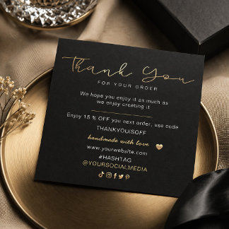 Luxo Obrigado Elegante Preto e Dourado