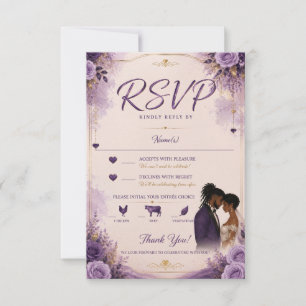 Luxo Roxo & Dourado Preto Anime RSVP