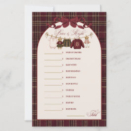 Luxsary Teddy Baby Shower Girl Plaid Game