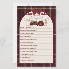 Luxsary Teddy Baby Shower Girl Plaid Game