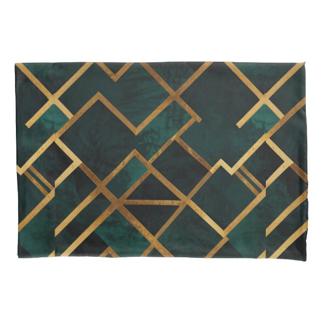 Luxuoso Geométrico Dourado e Esmeralda (Frente)