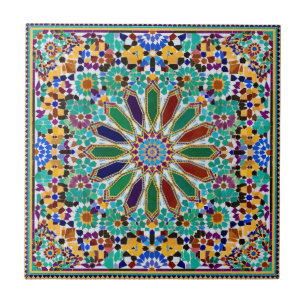 Luxuoso Vibrante Zellij Estrela Marroquina Multi-C