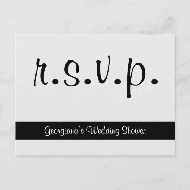 Luxurioso e elegante "r.s.v.p." Cartão Postal (Frente)
