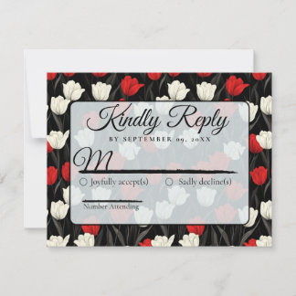 Luxurious Botanical Tulip Wedding Rsvp Card