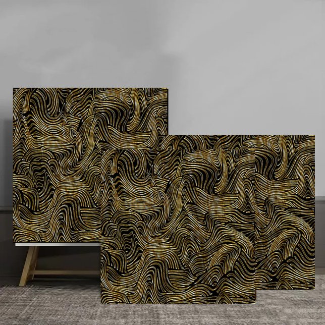 Luxury Abstract Gold Wave Line Pattern (Criador carregado)