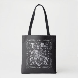 Luxury All-Over-Print Teacher Work of Heart Tote B