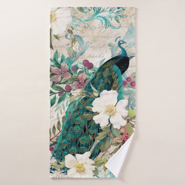 Luxury Bathing: Elegante Peacock Bath Toalha Conju (Toalha de Banho)