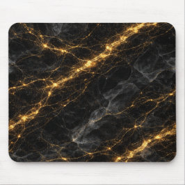 Luxury Black and Gold Marble Mouse Pad