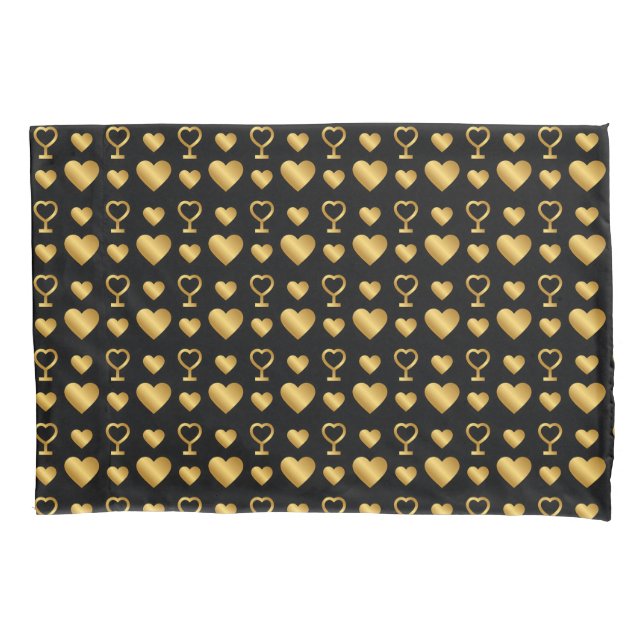 Luxury Black Gold Foil Hearts  (Frente)