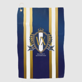 Luxury Blue and White Monogrammed Crest Decorative