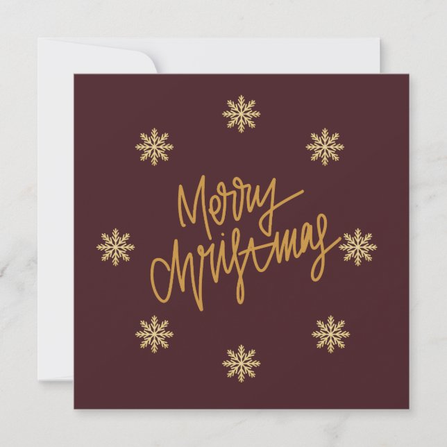 Luxury Burgundy & Gold Personalised Christmas Card (Frente)