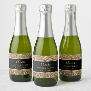 Luxury Cheers Mini Champanhe Dourada Pérolas Leve