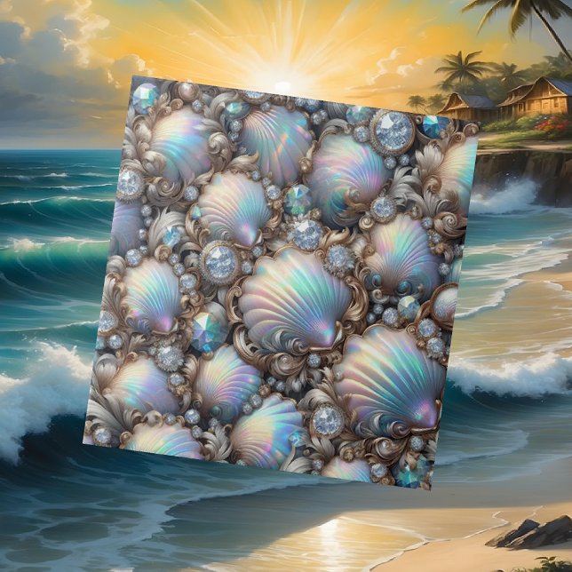Luxury Coastal Decor | Diamonds and Seashells  (Criador carregado)