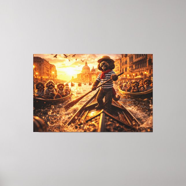 Luxury Cockapoo Venice Gondola Wall Art Canvas  (Frente)