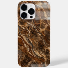 Luxury Dark Brown and Gold Marble iPhone Case